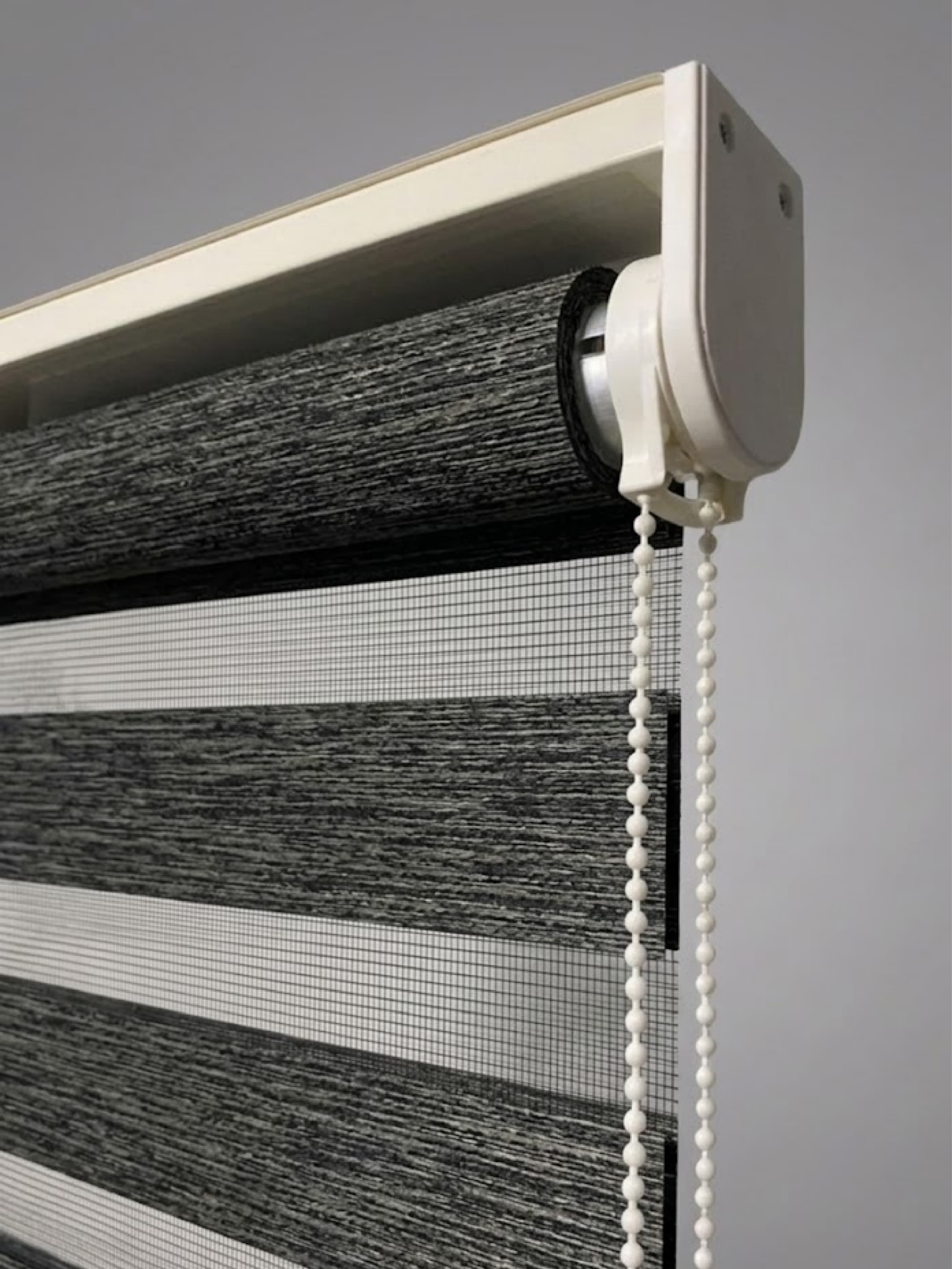 Antrasit Siyah Kırçıllı Bambu Zebra Perde