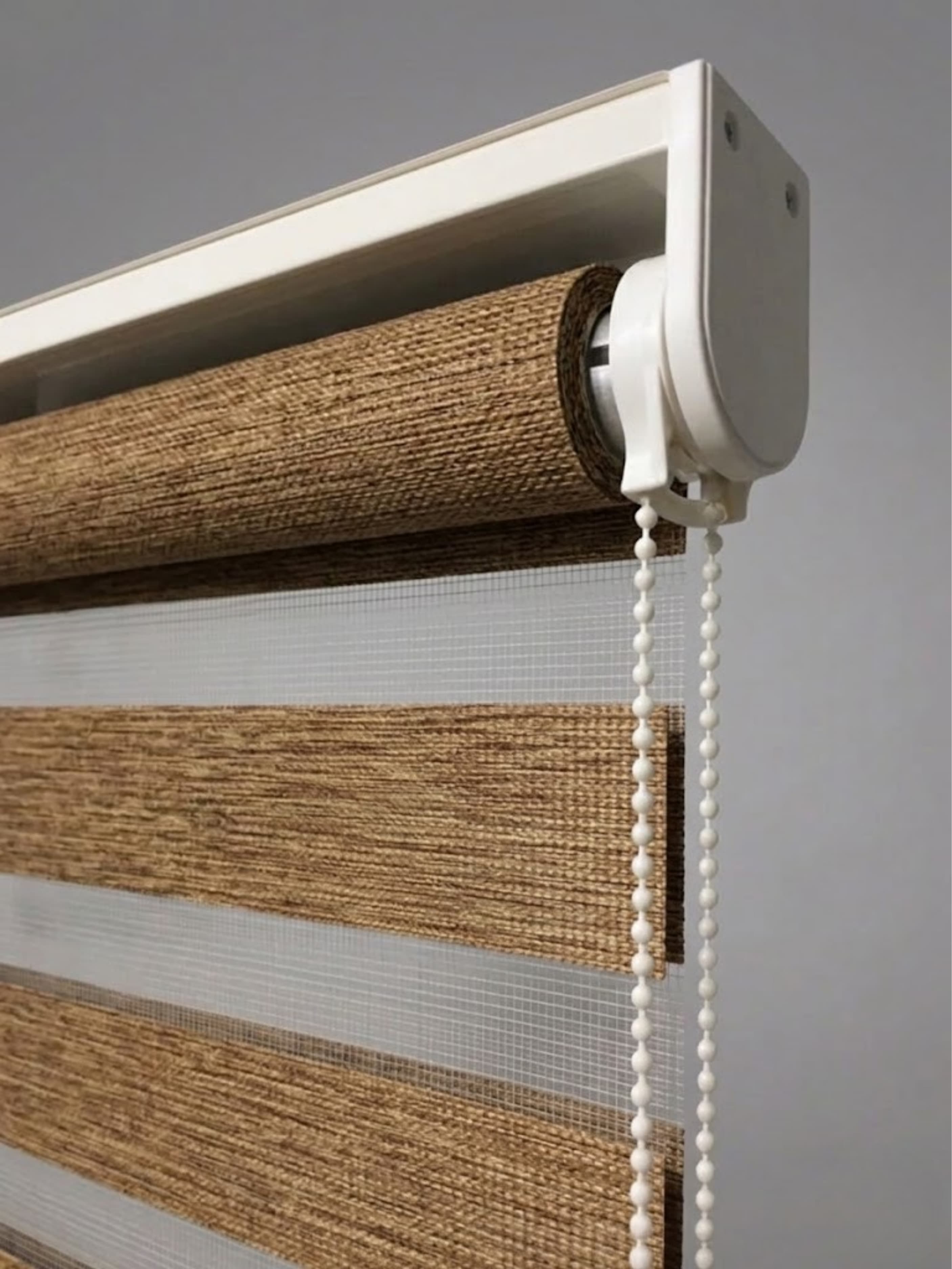 Kahverengi Bambu Zebra Perde