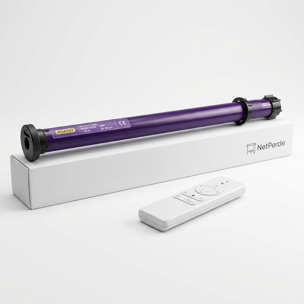 NetPerde SmartCharge™ 32mm Kablosuz Şarjlı Perde Motoru (Type-C Şarjlı Stor & Zebra Dönüşüm Kiti)